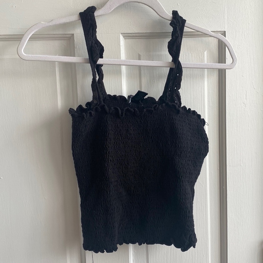 Black Crop Tank Top